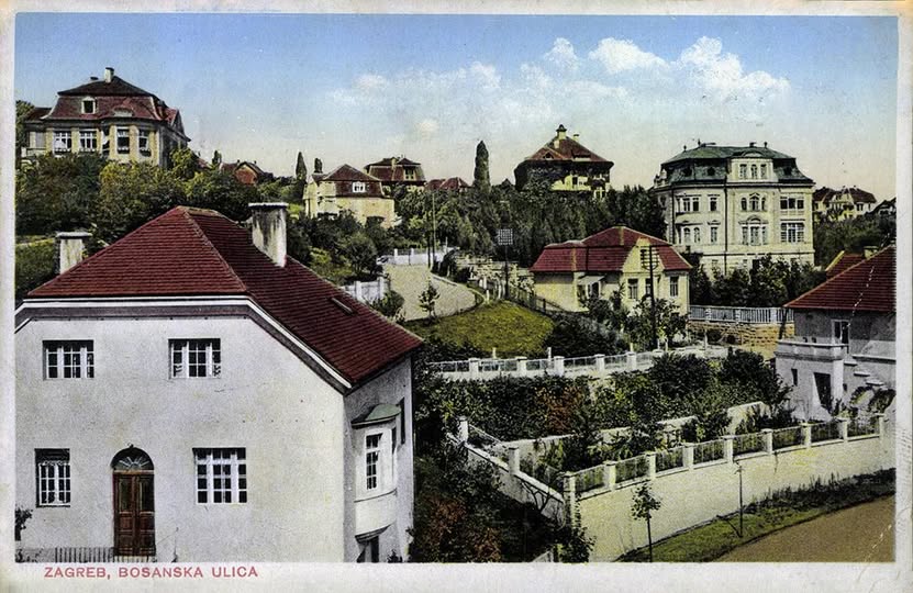 Bosanska ulica 1930. godine, kolorirana razglednica